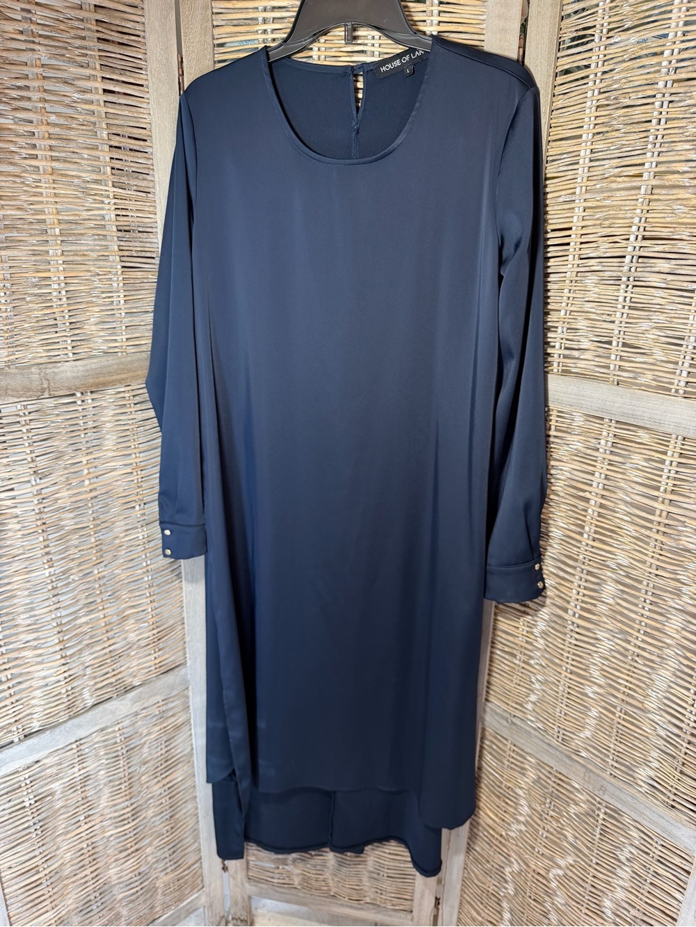 House of Lancry Modest Asymmetrical Dress with Long Sleeves - size Large